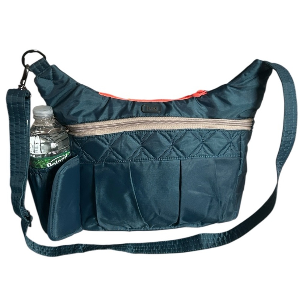 LUG Swing Crossbody Bag Purse in Purse Teal Blue with Bottle Holder - Picture 2 of 11